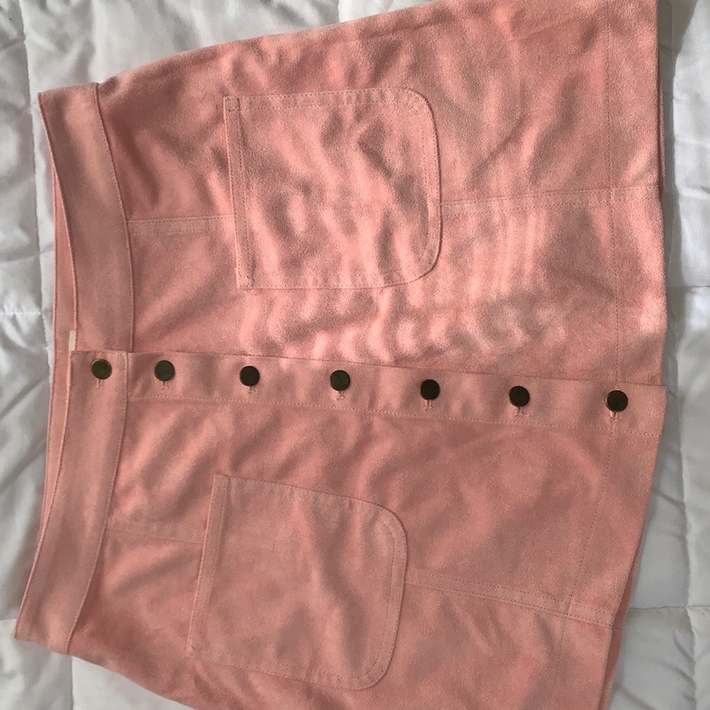 Cotton Candy LA pink suede skirt